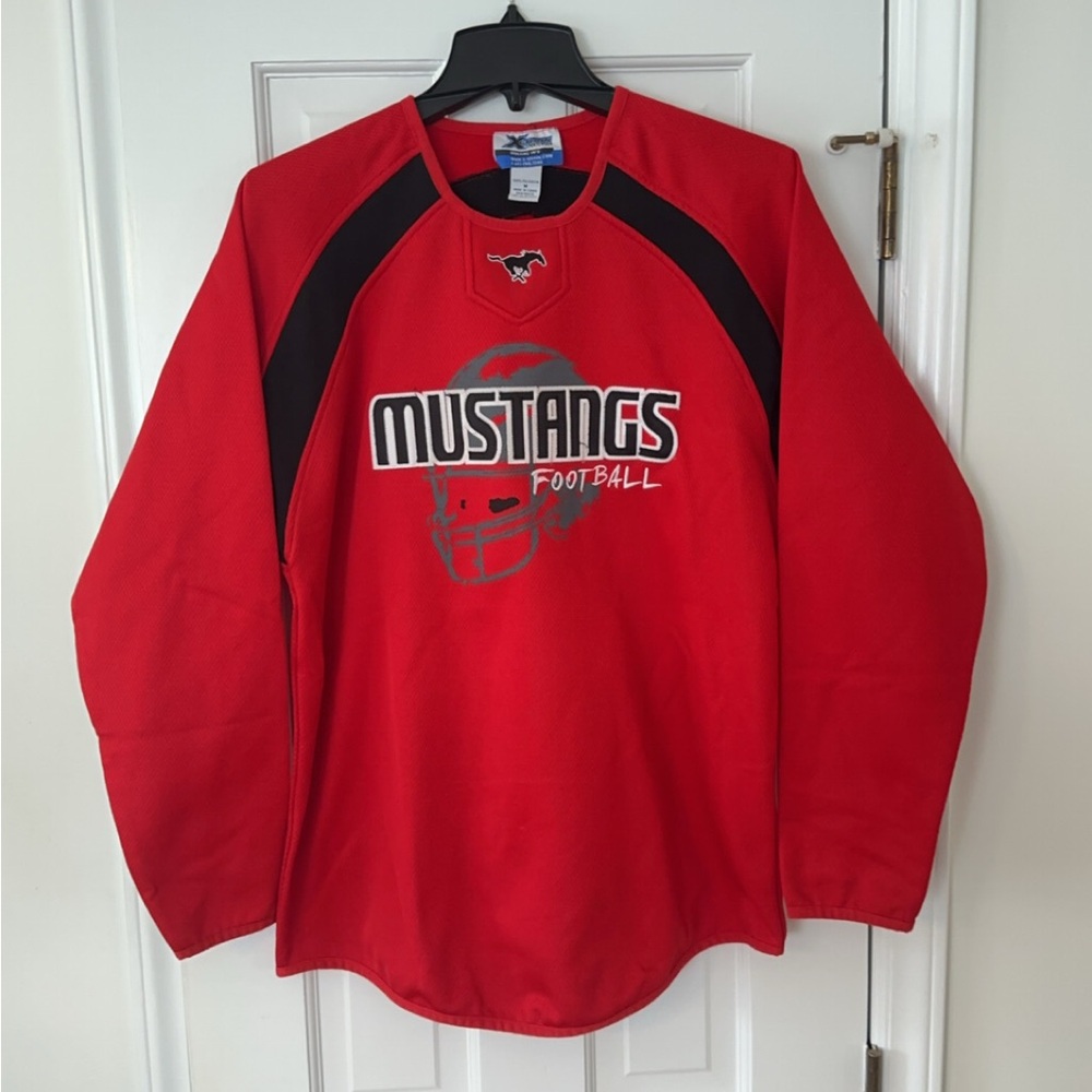 Red Mustangs Football Sweatshirt